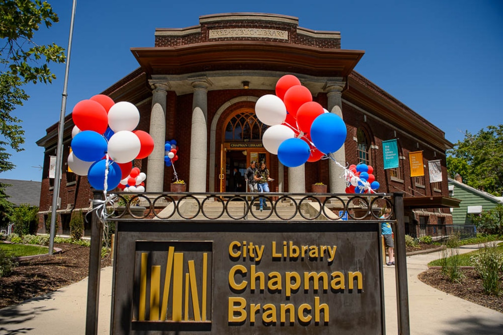 (Trent Nelson | The Salt Lake Tribune)
Chapman Branch Library Centennial Day, a celebration of the Chapman Branch Library's 100th birthday, in Salt Lake City, Saturday June 2, 2018. Chapman is one of the eight library branches that now has free, unlimited access to The Salt Lake Tribune's website, sltrib.com.