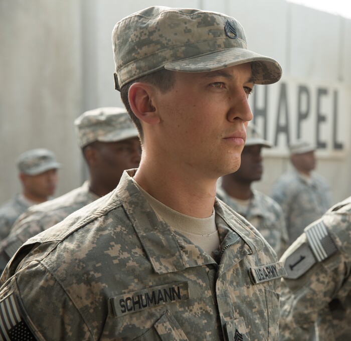 (Francois Duhamel  |  Universal Pictures) Miles Teller plays Adam Schumann, a soldier returning home from Iraq, in the true-life drama "Thank You For Your Service."