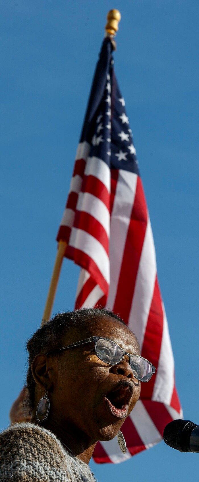 (Steve Griffin | The Salt Lake Tribune) Victoria Sethunya, who grew up in Lesotho, Africa, and now resides in Utah, speaks during a rally at the State Capitol organized by the Utah League of Native American Voters in partnership with other area organizations in Salt Lake City, Monday January 15, 2018. The purpose of the rally was to demand that Utah elected leaders rebuke President Donald Trump after he called Haiti, El Salvador and African Nations "s---hole countries," Monday January 15, 2018.