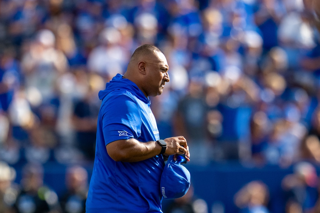 (Trent Nelson  |  The Salt Lake Tribune) BYU Cougars head coach Kalani Sitake as BYU hosts Arizona, NCAA football in Provo on Saturday, Sept. 12, 2026.