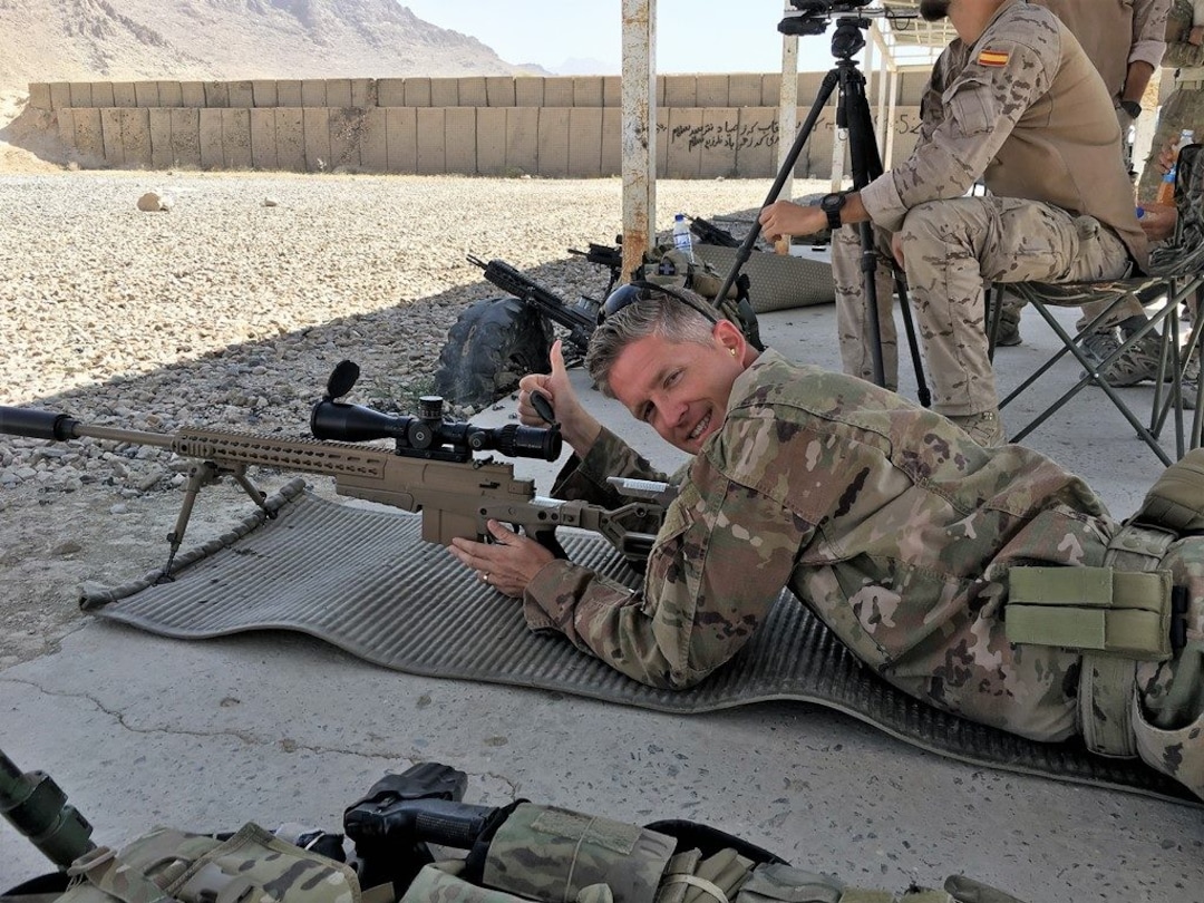 (courtesy of the North Ogden Discussion Facebook page) "Sniper rifle training time with some Spanish Army friends. I LOVE the Army!" This photo was posted in a public Facebook group on Oct. 17, 2018, by North Ogden Mayor and National Guardsman Brent Taylor, who has been killed in Afghanistan.
