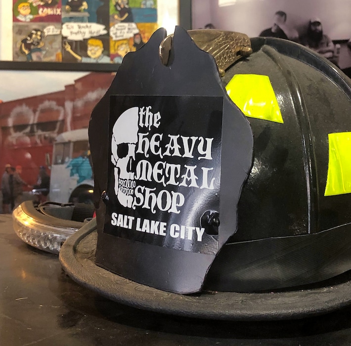 (Palak Jayswal | The Salt Lake Tribune) Items on display at the Heavy Metal Shop in Salt Lake City on Tuesday, March 8, 2022. Travis Barker gave the Heavy Metal Shop a subtle shoutout on Instagram this week.