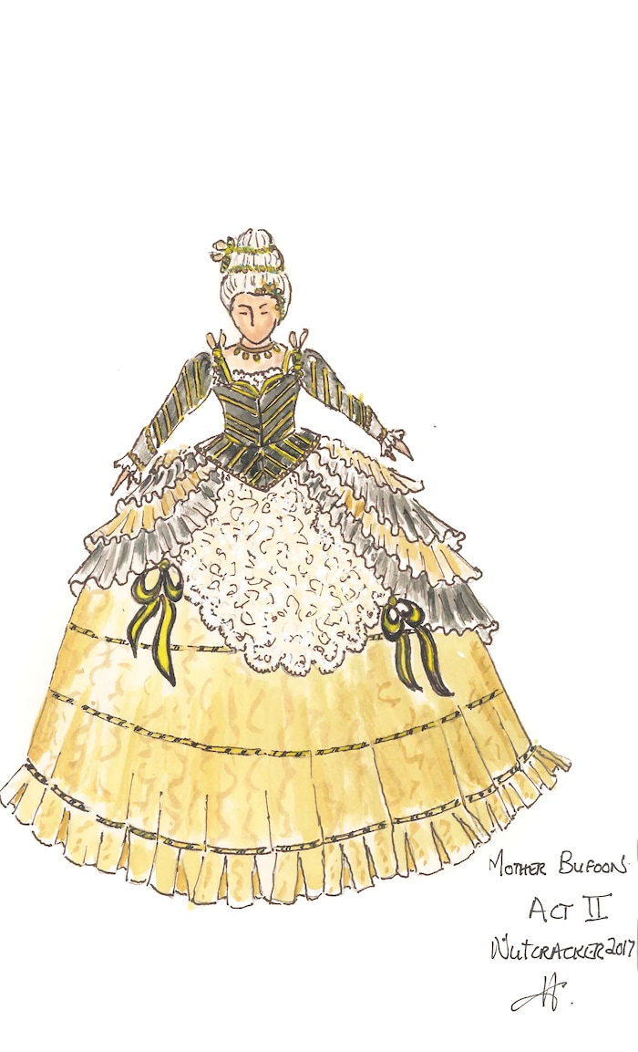 (Courtesy photo) Ballet West Costume Designer David Heuvel's sketch for the costume of Mother Buffoon in "The Nutcracker."