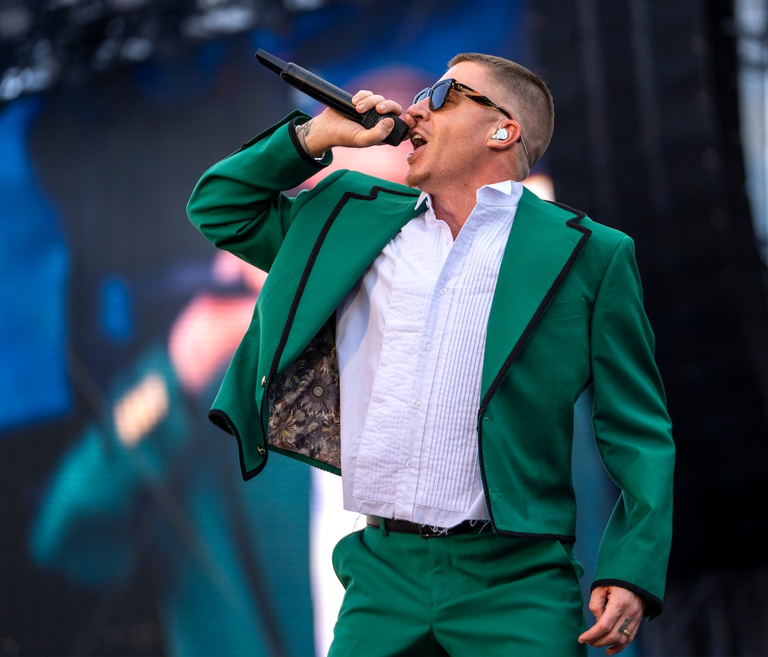 (Rick Egan | The Salt Lake Tribune)  Macklemore performs at Rice-Eccles Stadium, on Friday, Aug. 5, 2022.