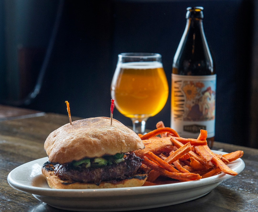 (Rick Egan  |  The Salt Lake Tribune)      Bison Burger at MacCool's Public House in Layton, Thursday, Feb. 6, 2020.