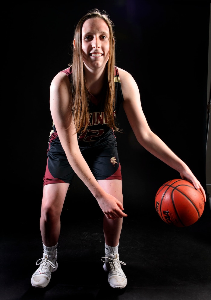 (Steve Griffin  |  The Salt Lake Tribune)  Prep basketball Mercedes Staples, Viewmont, in the Salt Lake Tribune studio in Salt Lake City Tuesday April 10, 2018.