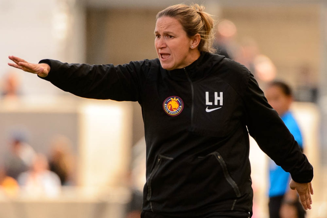 (Trent Nelson | The Salt Lake Tribune)  Utah Royals FC hosts the Chicago Red Stars, at Rio Tinto Stadium in Sandy, Saturday April 14, 2018. Utah Royals head coach Laura Harvey.