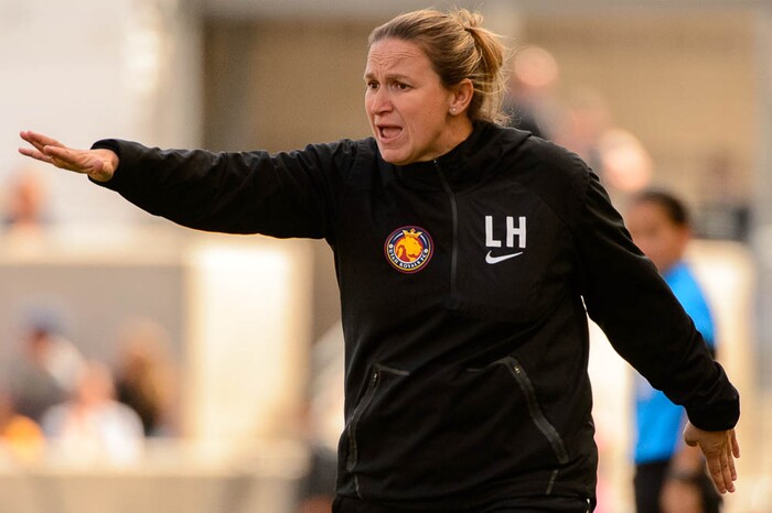 (Trent Nelson | The Salt Lake Tribune)  
Utah Royals FC hosts the Chicago Red Stars, at Rio Tinto Stadium in Sandy, Saturday April 14, 2018. Utah Royals head coach Laura Harvey.