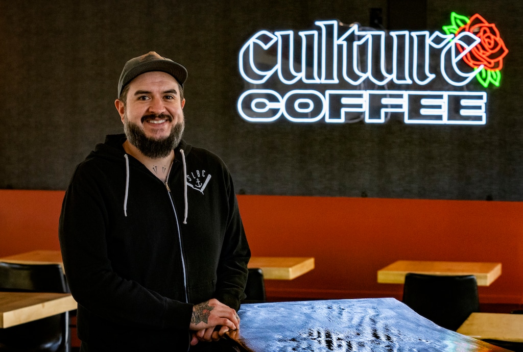 (Rick Egan | The Salt Lake Tribune)  Isaac Atencio, the owner of Culture Coffee, on Thursday, Feb. 29, 2024.