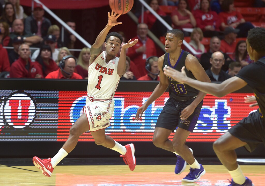 (Scott Sommerdorf   |  The Salt Lake Tribune)   
Utah's Justin Bibbins scored a team-high 23 points to lead the Utes past Ole Miss in Las Vegas late Monday night.