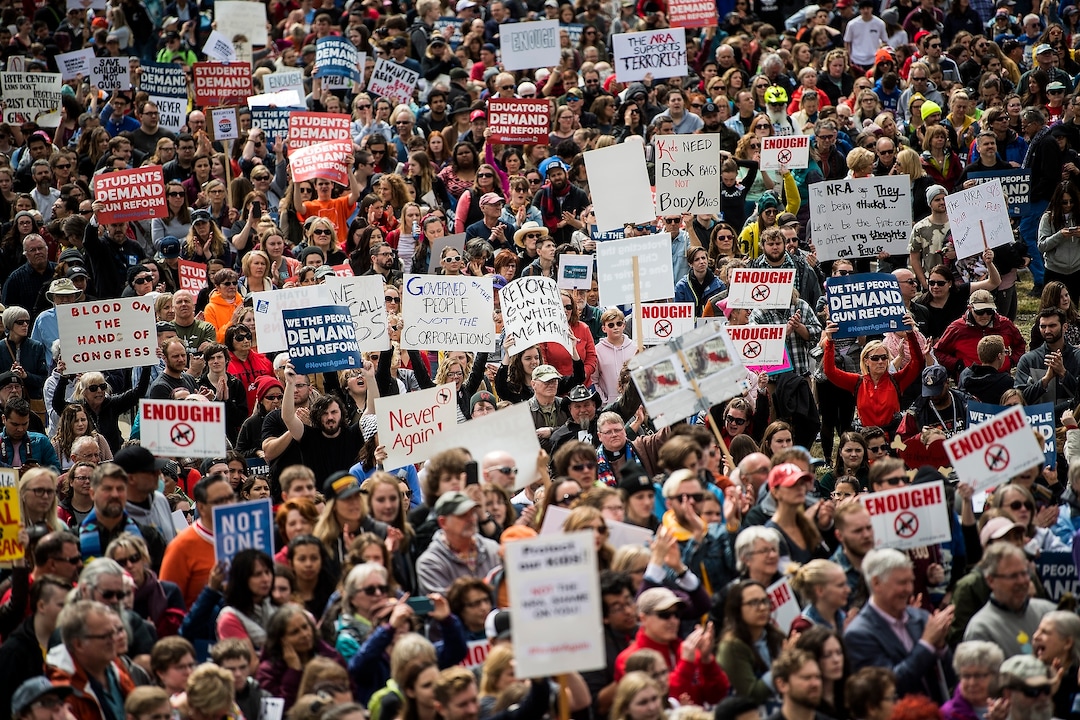 (Chris Detrick | The Salt Lake Tribune)  Participants listen during the March for Our Lives SLC rally at the state Capitol Saturday, March 24, 2018. The student-led March for Our Lives SLC got underway about 11:30 a.m. with what police estimated were 8,000 participants walking from Salt Lake City's West High School to the front steps of the state Capitol.
