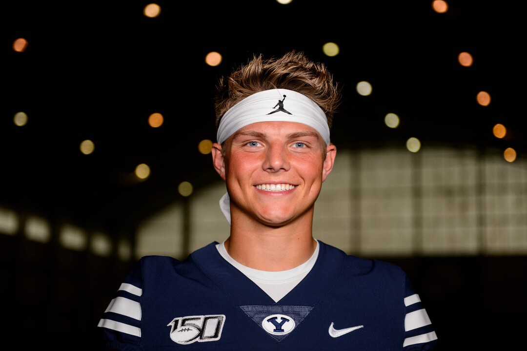 (Trent Nelson  |  The Salt Lake Tribune)  Zach Wilson. BYU football photo day in Provo on Wednesday Aug. 7, 2019.