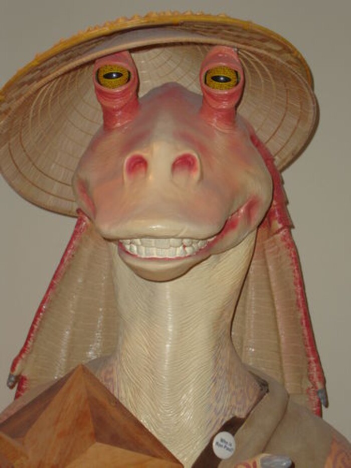 (Courtesy of De, KSL.com) A Salt Lake City man is selling a 7-foot-tall Jar Jar Binks statute he purchased 20 years ago.