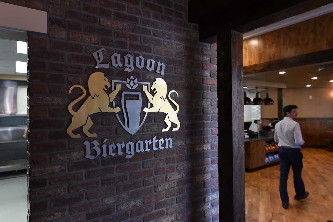 (Francisco Kjolseth  |  The Salt Lake Tribune)   Lagoon Amusement Park has opened its Bavarian-style Biergarten south of the wooden roller coaster.