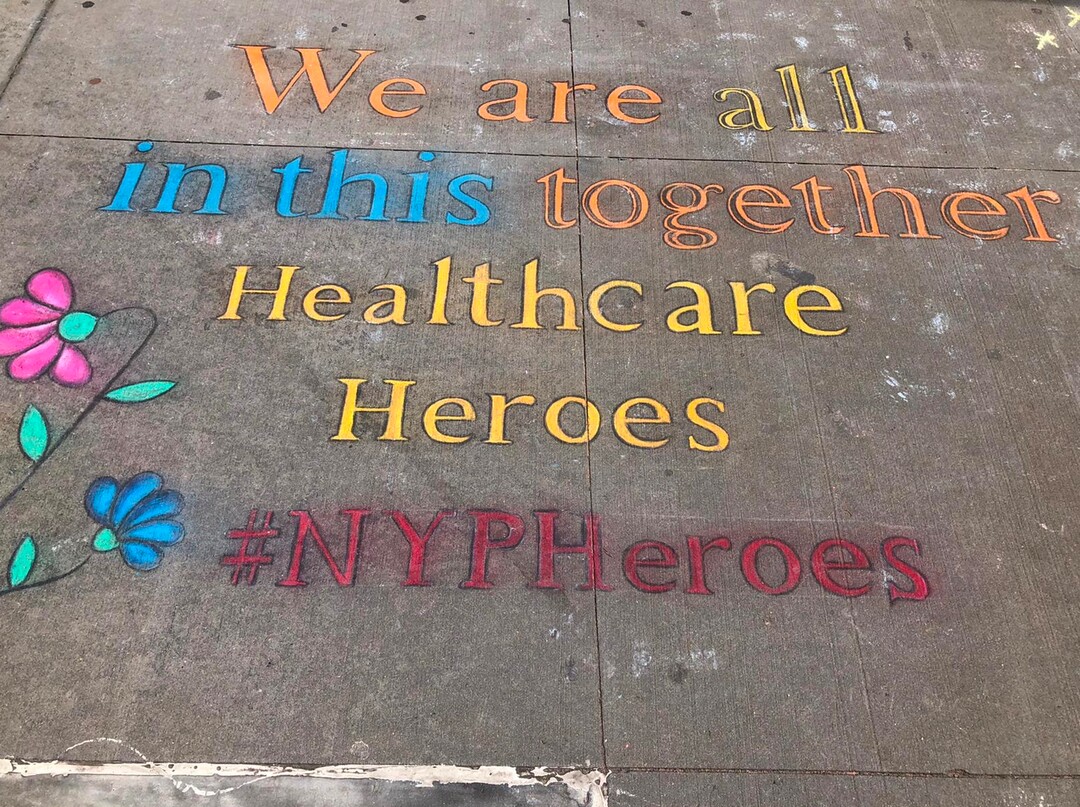 (Photo Courtesy of Intermountain Healthcare) Intermountain medical staff took this picture of the sidewalk in New York.