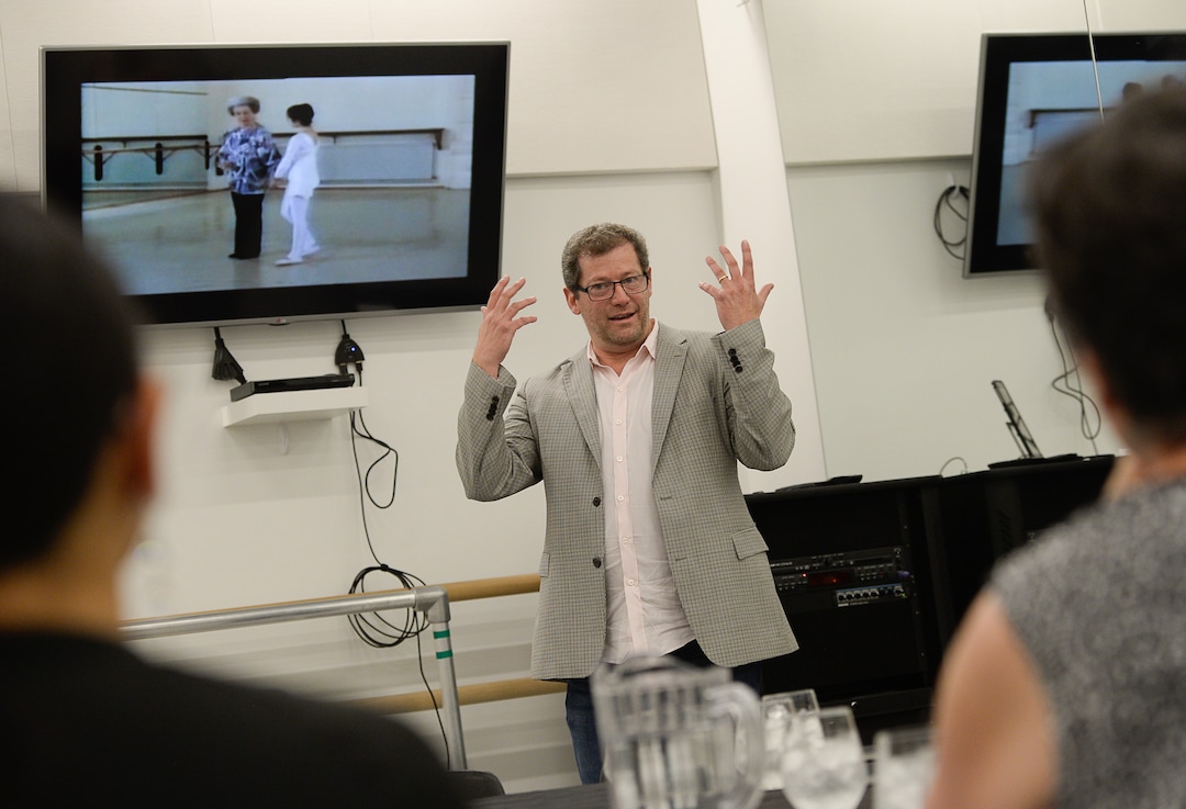 (Francisco Kjolseth  |  The Salt Lake Tribune)  Adam Sklute, Artistic Director of Ballet West, welcomes various thought leaders in dance prior to a 20-minute rehearsal dance performance of its upcoming "Le Chant du Rossignol," followed by a discussion of how to stage the 1925 production in a racially sensitive way.