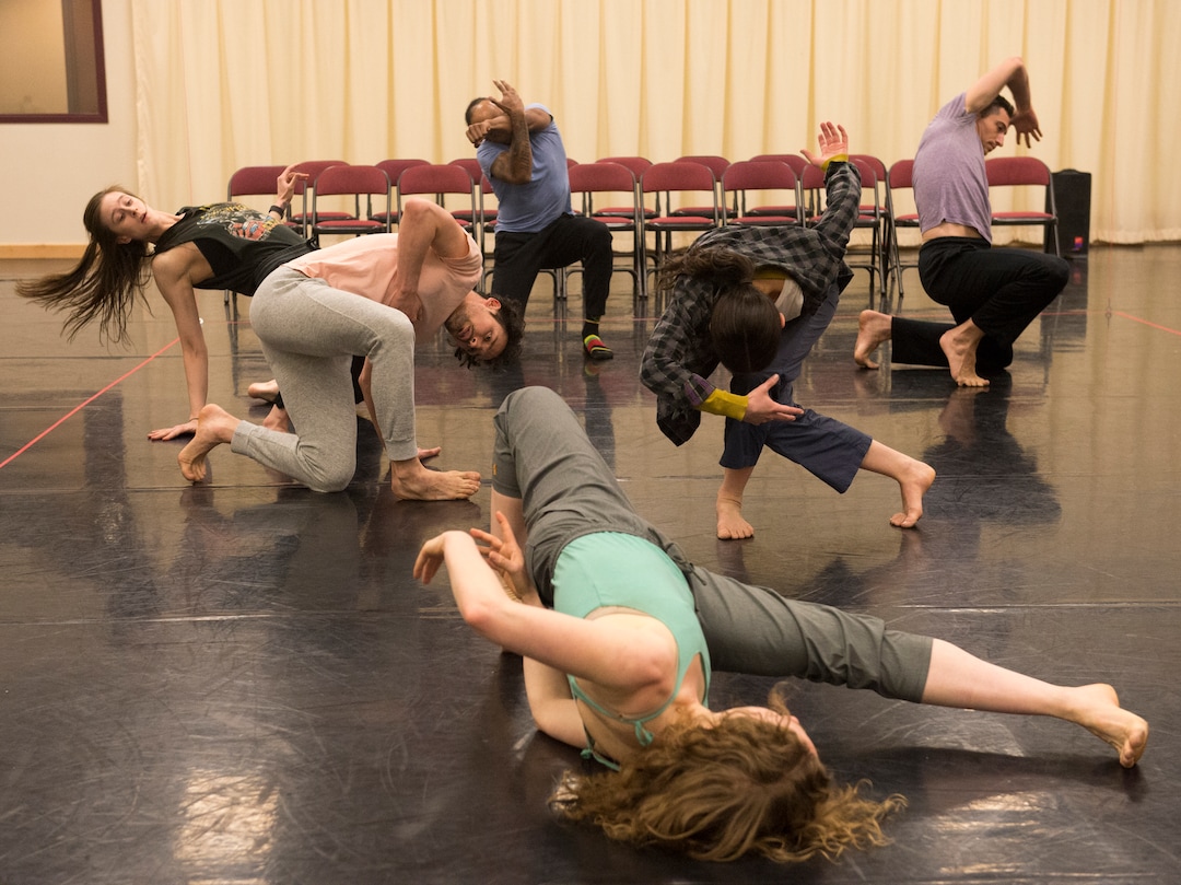(Rick Egan  |  The Salt Lake Tribune)     Ririe-Woodbury dancers rehearse for their show next week, and for their upcoming international tour to South Korea and Mongolia. Wednesday, April 18, 2018.