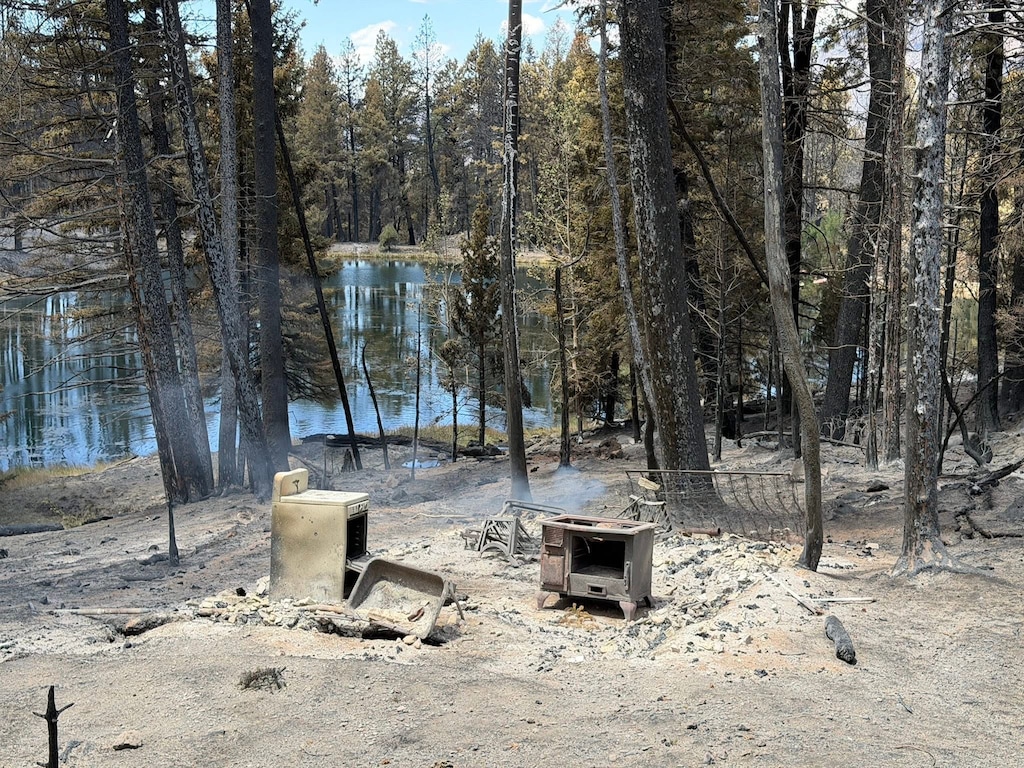 (Taylor Makall Chamberlain) A picture shows what remains of the cabin that has been in Taylor Makall Chamberlain's family since it was built in the 1950s on Beaver Mountain. It burned down in June 2026 with the Cottonwood Fire.