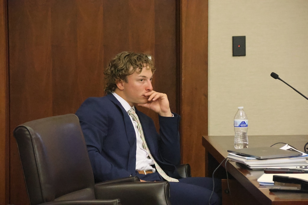 (Jeff Richards | Pool) Defendant Parker Kingston appears in court for his preliminary hearing in St. George, Thursday, April 23, 2026.