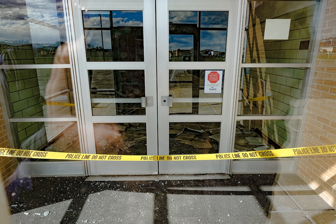 (Francisco Kjolseth  |  The Salt Lake Tribune) West Lake Jr. High at 3400 S. 3450 West in West Valley City as seen on Tuesday, March 31, 2020, sustained extensive damage during the earthquake and may be closed permanently.