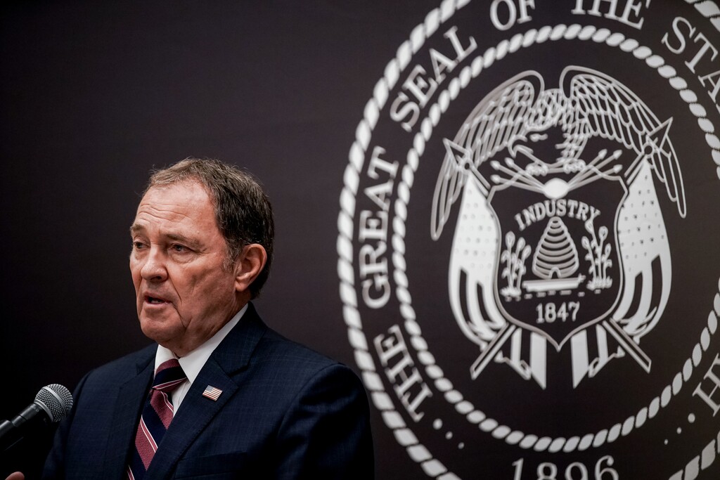 (Spenser Heaps | Deseret News, pool) Gov. Gary Herbert speaks at a press conference at the Capitol in Salt Lake City on Thursday, June 11, 2020.