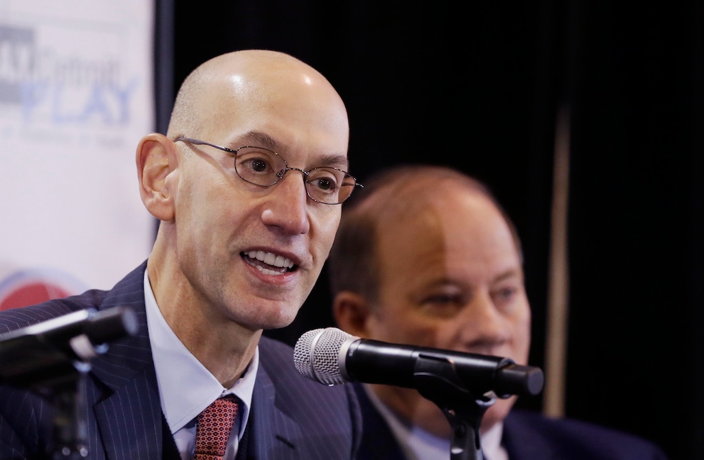 National Basketball Association commissioner Adam Silver, addresses the media at the S.A.Y. Detroit Play Center in Detroit in January 2016. The first All-Star weekend held outside the U.S. is another success for Commissioner Adam Silver. And while things are going well, the honeymoon won't last long before either players or owners have to decide if they want the NBA to go in another direction.  (AP Photo/Carlos Osorio, File)