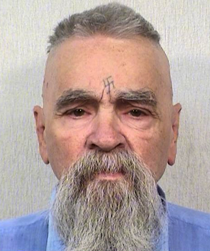 This Oct. 8, 2014 photo provided by the California Department of Corrections shows 80-year-old serial killer Charles Manson. A marriage license has been issued for Manson to wed 26-year-old Afton Elaine Burton, who left her Midwestern home nine years ago and moved to Corcoran, California to be near him. Burton, who goes by the name "Star," told the AP that she and Manson will be married next month. (AP Photos/California Department of Corrections)