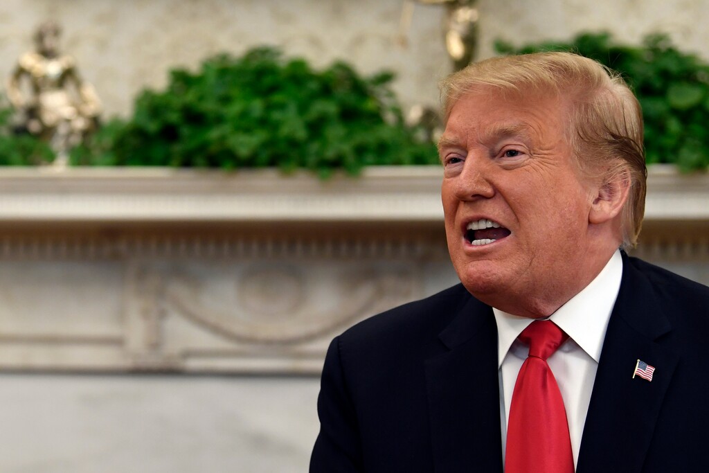 President Donald Trump speaks in the Oval Office during a meeting with Israeli Prime Minister Benjamin Netanyahu at the White House in Washington, Monday, March 25, 2019. Trump said the release of special counsel Robert Mueller's full report "wouldn't bother me at all" as congressional Democrats demanded that the Justice Department hand it over quickly. Trump's remarks came as Democrats planned to huddle behind closed doors Monday evening to figure out how to move forward with their own investigations on obstruction of justice and Russian collusion.. (AP Photo/Susan Walsh)