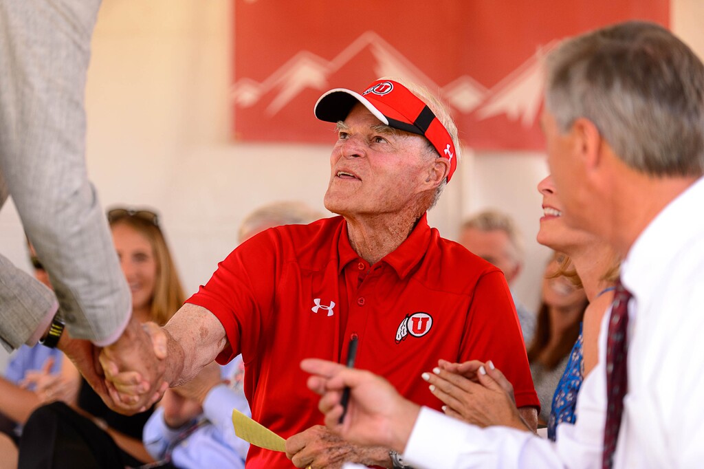 Trent Nelson | The Salt Lake Tribune
Spence Eccles at the groundbreaking for the University of Utah's new ski team building, Wednesday June 22, 2016. Eccles is the lead donor of the project, and was a ski team standout himself back in the 1960s.