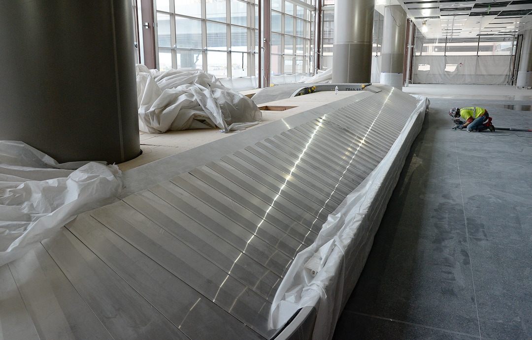 (Francisco Kjolseth  |  The Salt Lake Tribune) Crews continue their work in the first phase of construction of the Salt Lake City International Airport on Wednesday, May 20, 2020.