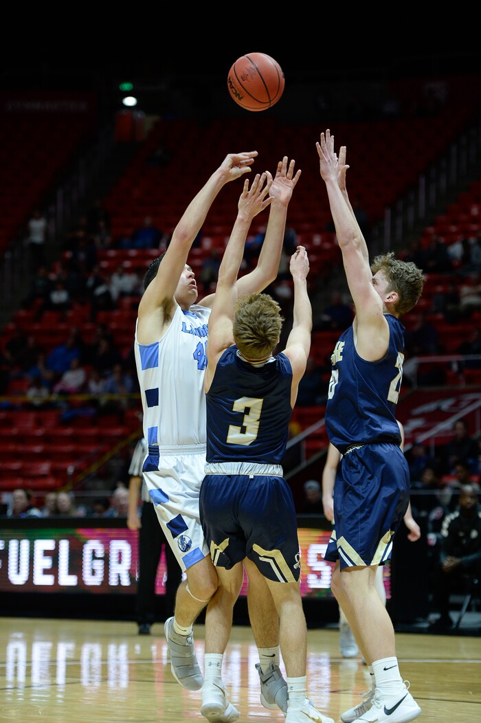 (Francisco Kjolseth  |  The Salt Lake Tribune)  Westlake vs Layton, 6A State high school basketball tournament at the Huntsman Center in Salt Lake City, Thursday March 1, 2018.