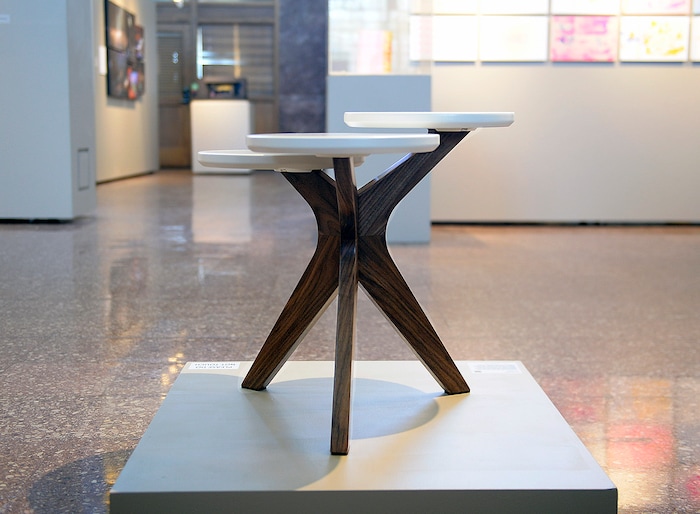 (Chris Samuels | The Salt Lake Tribune) David Evett's Lily Table is on display at a showcase for Utah Design Arts at the Rio Grande Depot in Salt Lake City, Sept. 12, 2019.