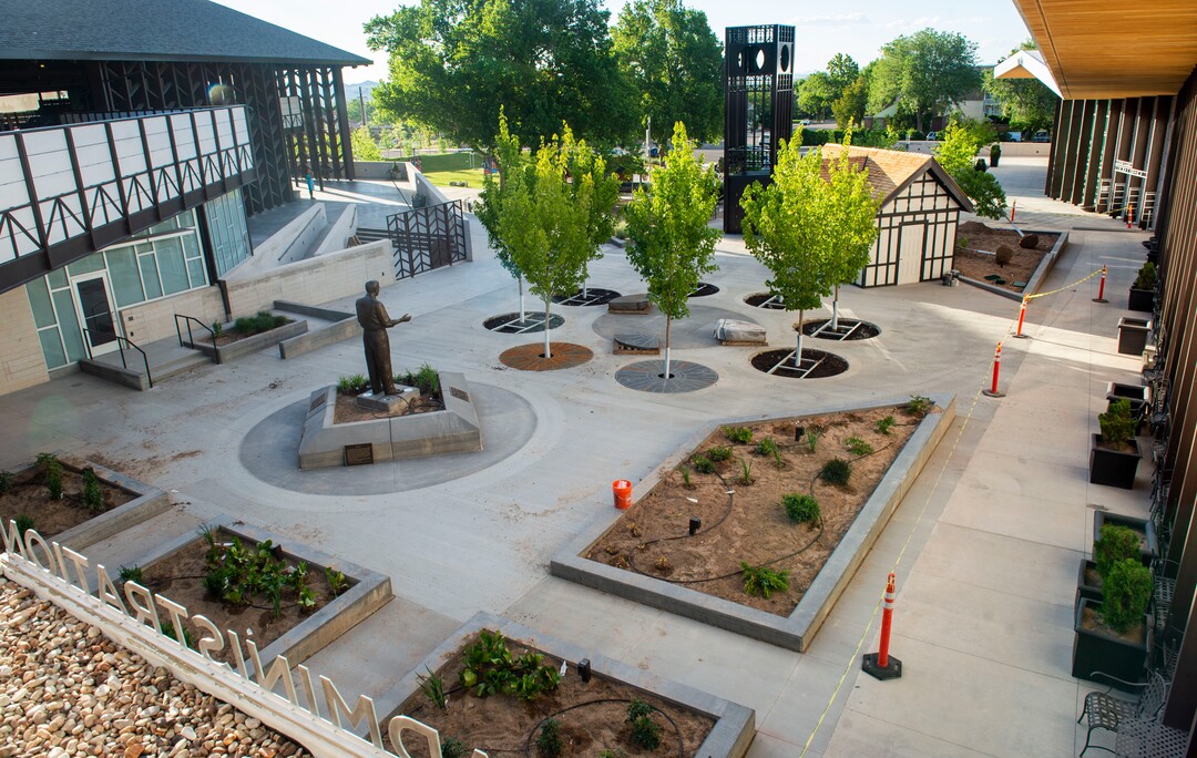 (Rick Egan  |  The Salt Lake Tribune)   Final Landscaping for the 2019 Shakespeare Festival in Cedar City, Wednesday, June 19, 2019.