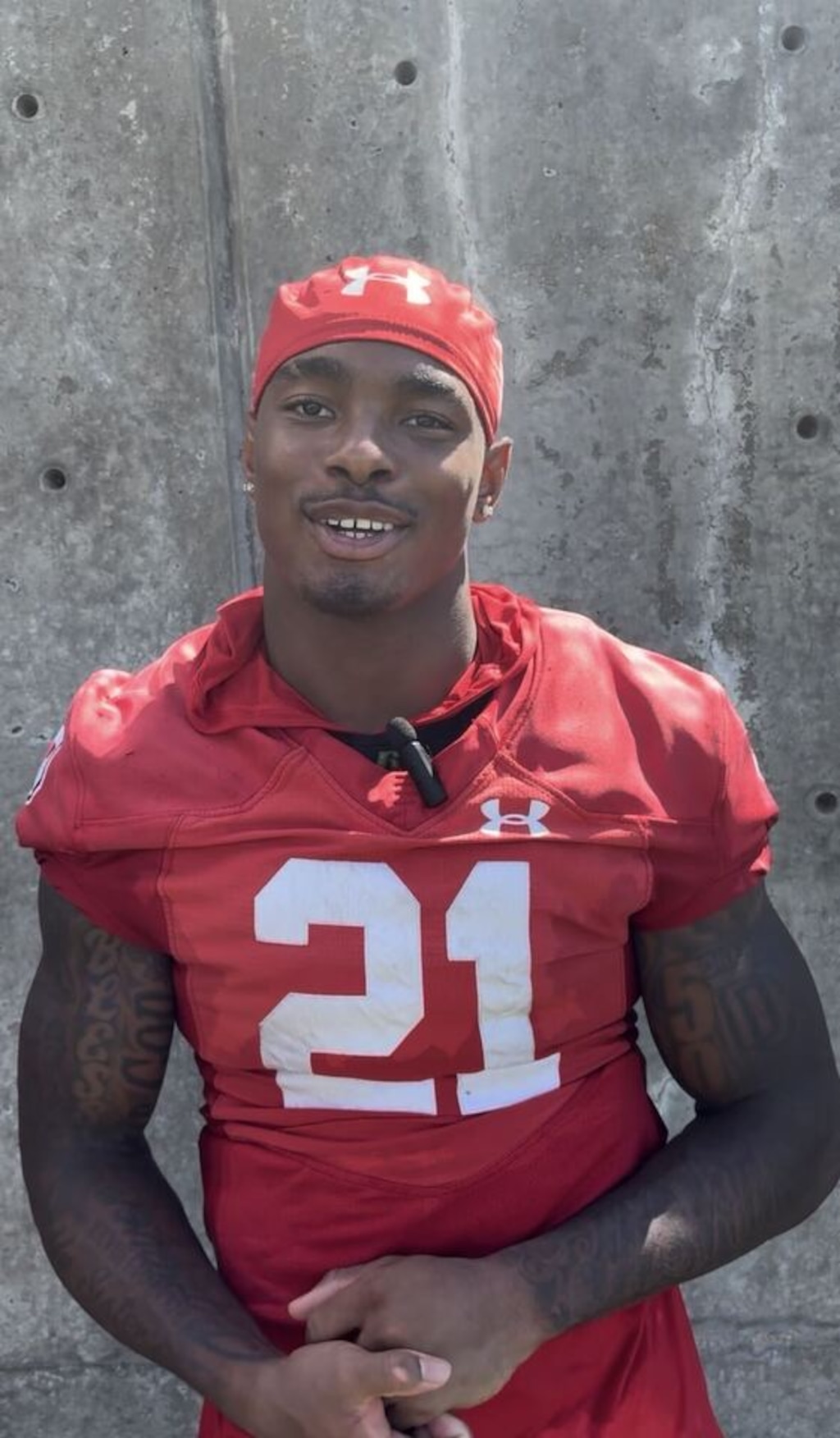 (Jason Batacao | The Salt Lake Tribune) Utah running back LaMarcus Bell speaks to a reporter following practice.