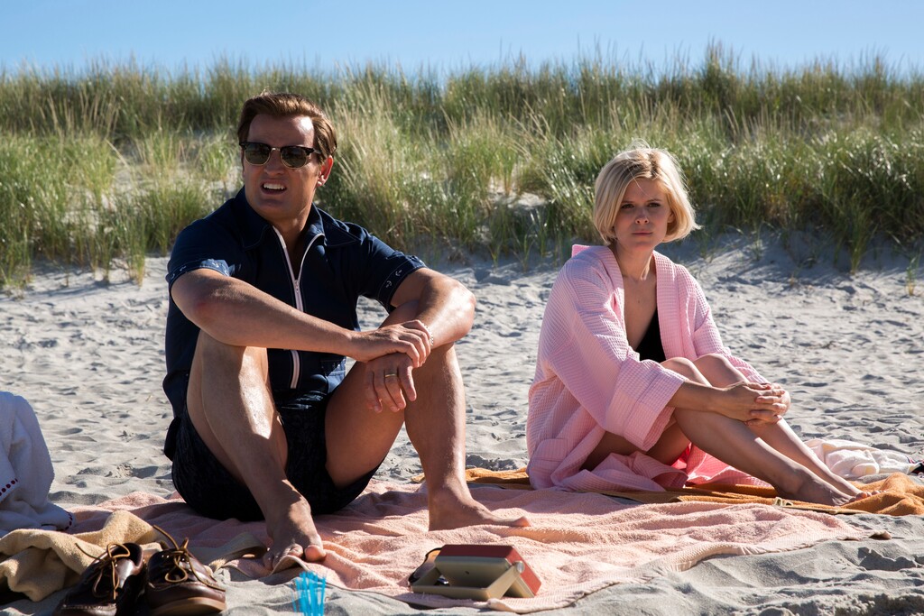 Jason Clarke as Ted Kennedy and Kate Mara as Mary Jo Kopechne in a scene from "Chappaquiddick." (Claire Folger/Entertainment Studios via AP)