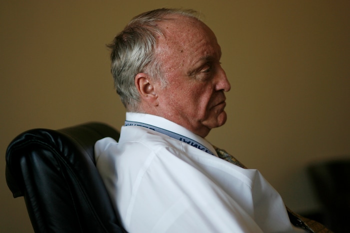 (Chris Detrick | Tribune file photo) Sen. Chris Buttars talks sits for an interview in 2008.