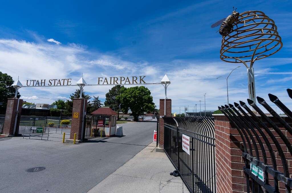 (Rick Egan | The Salt Lake Tribune) The main gate to the Utah State Fairpark is shown Monday, May 23, 2022.