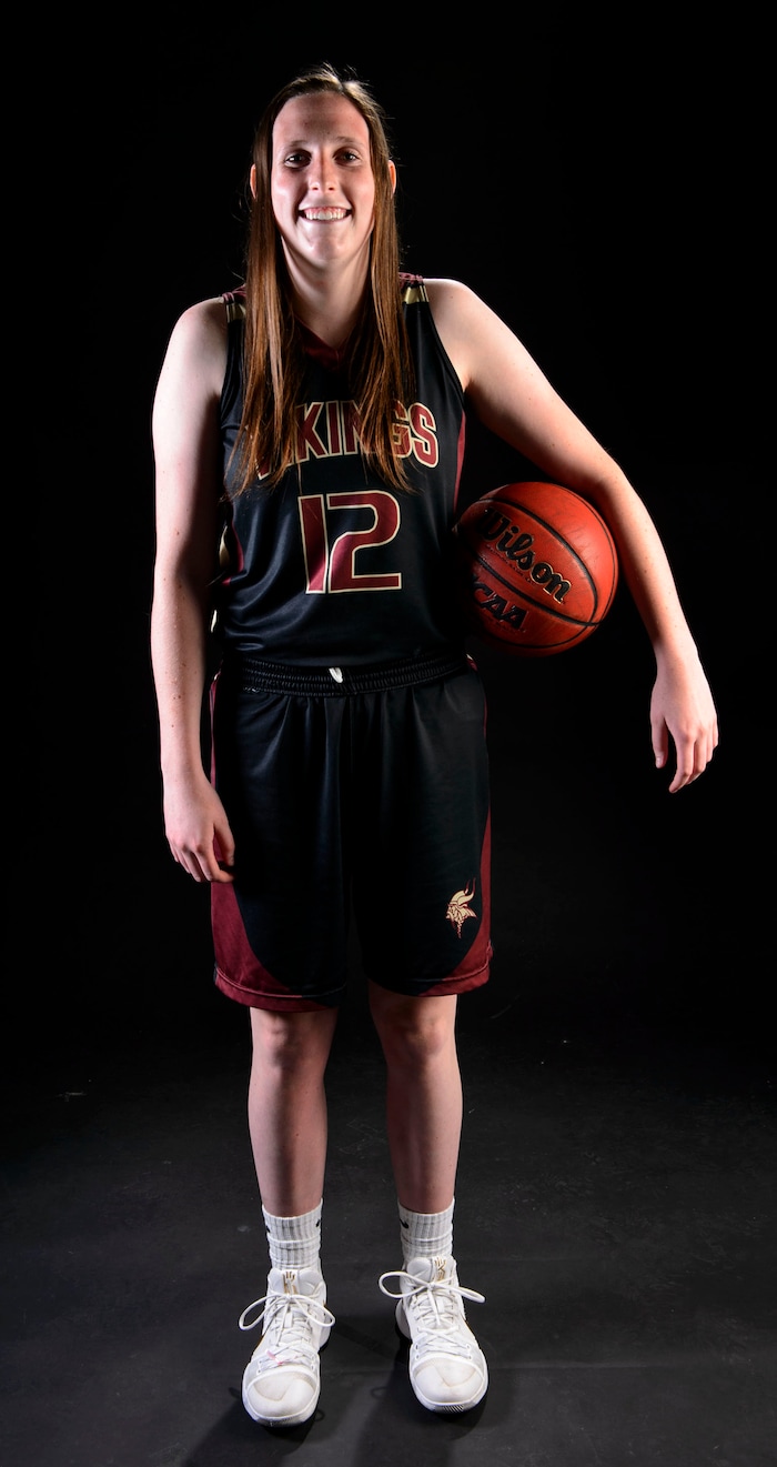(Steve Griffin  |  The Salt Lake Tribune)  Prep basketball Mercedes Staples, Viewmont, in the Salt Lake Tribune studio in Salt Lake City Tuesday April 10, 2018.
