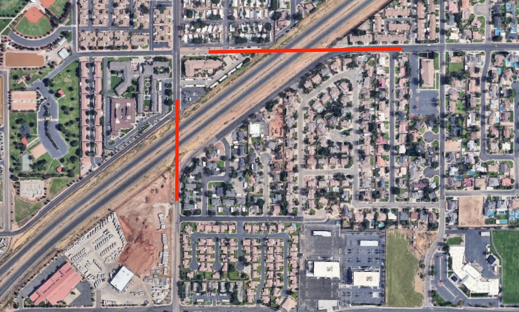 (Google Maps; The Salt Lake Tribune) A U.S. Department of Transportation grant will help fund the construction of two underpasses in St. George aimed at connecting neighborhoods now separated by Interstate 15. The new underpasses will be built at 400 East (Flood Street) and at 900 South.