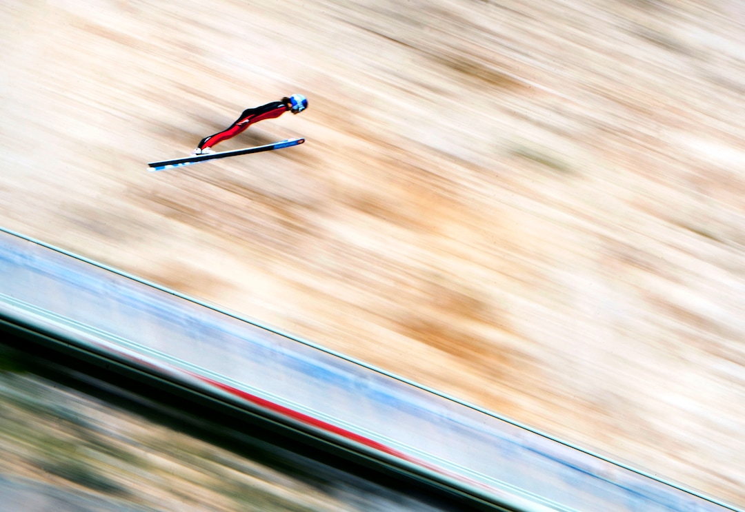 Steve Griffin | The Salt Lake TribuneUSA ski jumper Sarah Hendrickson sails down the hill during practice at the Utah Olympic Park in Park City, Utah Monday July 29, 2013.