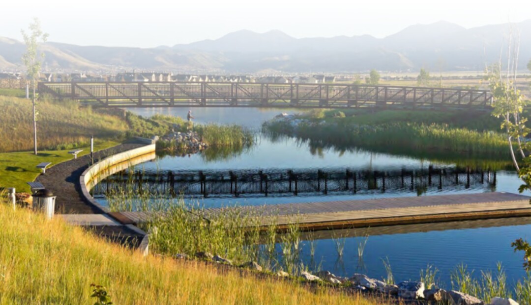 (Skidmore, Owings & Merrill, via The Point of the Mountain State Land Authority) The Point would include a new regional Jordan River Community Park. The state-backed business, housing and green space development at Point of the Mountain in Draper is planned on 600 acres along Interstate 15 and the Jordan River, at the site of the soon-to-be-relocated Utah State Prison. Planners are drawing public comment through May. Work at The Point could begin sometime in 2022.