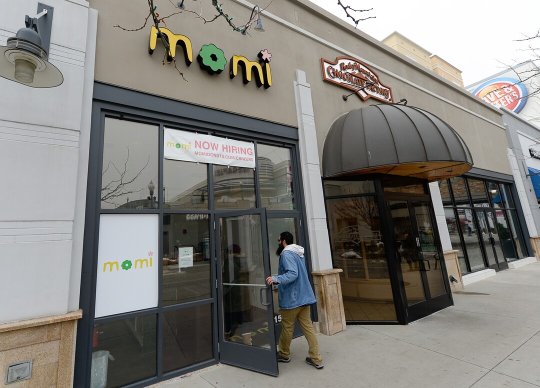 (Francisco Kjolseth  |  The Salt Lake Tribune)  Recently opened Momi Donuts, an Asian-inspired treat, made with rice flour and tapioca starch, joins the lineup of food options at the south end of The Gateway.
