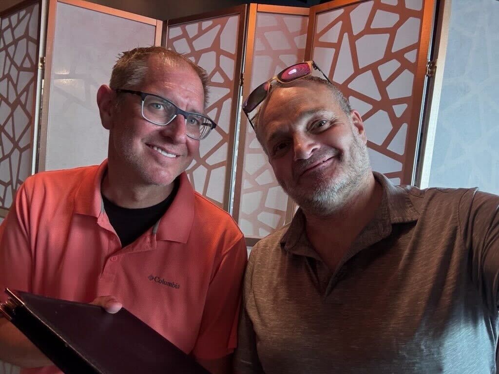 (Riley Richter) Riley Richter, left, and his husband, Micheal Repp. Repp died Saturday after a battle with cancer.
