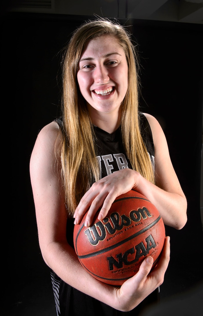 (Steve Griffin  |  The Salt Lake Tribune)  Prep basketball Morgan Kane, Riverton, in the Salt Lake Tribune studio in Salt Lake City Tuesday April 10, 2018.
