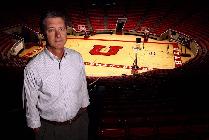 (Tribune File Photo)  University of Utah Athletic Director Chris Hill photographed at the Huntsman Center on August 16, 2007.