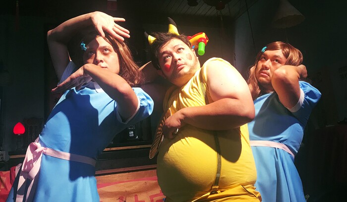 (Isara Chen  |  courtesy Sundance Institute) Taiwanese performer Ctwo (center) is the star of John Hsu's "Your Spiritual Temple Sucks," which will appear in the New Frontier VR Experiences program of the 2018 Sundance Film Festival.