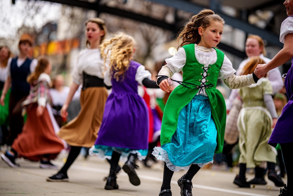 (Trent Nelson  |  The Salt Lake Tribune) Children perform traditional Irish dances at the 2025 St. Patrick's Day parade in Salt Lake City. The 2026 edition is set for Saturday, March 14, through The Gateway shopping center.