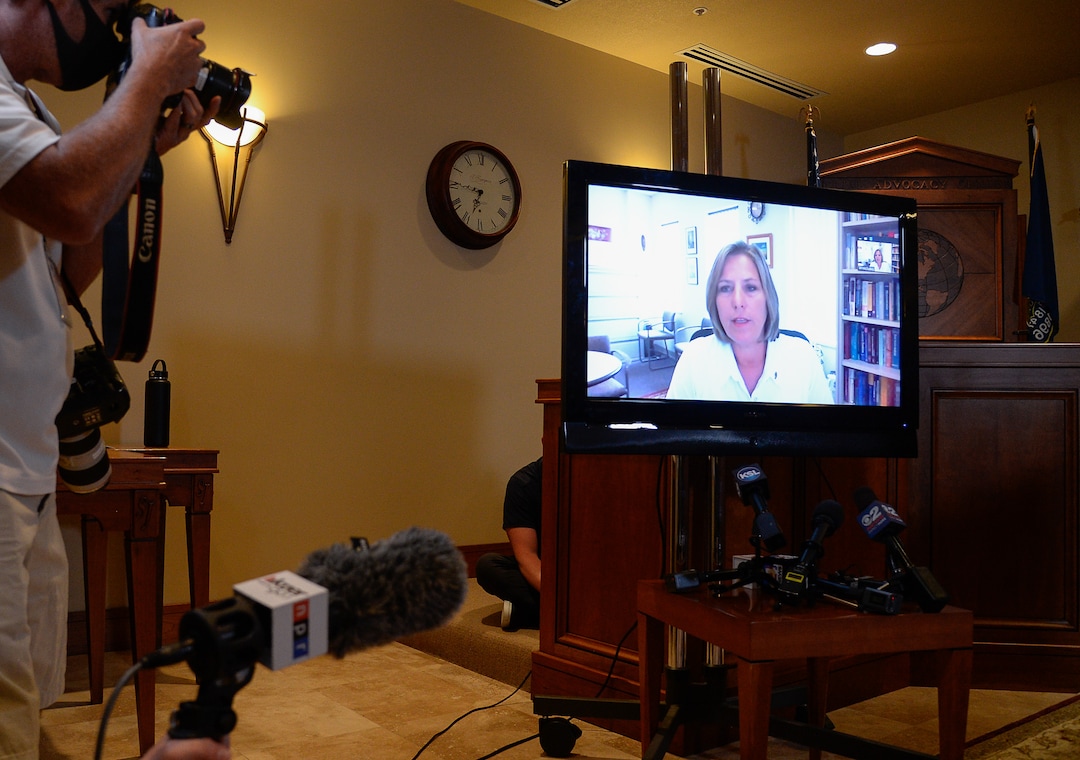 (Francisco Kjolseth  |  The Salt Lake Tribune) Jill and Matt McCluskey (via zoom) and their attorneys Jim McConkie and Brad Parker address the media on Monday, May 18, 2020, from their offices in Murray, regarding newly discovered evidence and recent developments in Lauren McCluskey's case.