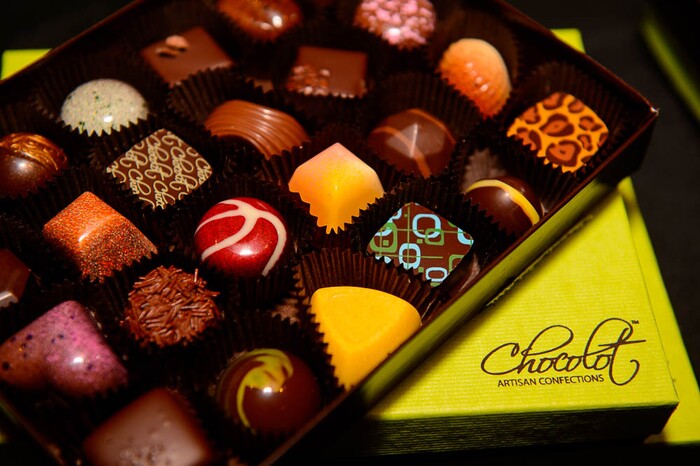 (Trent Nelson | The Salt Lake Tribune)
The 2018 Chocolate & Cheese Festival at the Natural History Museum of Utah in Salt Lake City, Sunday March 25, 2018. Chocolates from Chocolot, a third generation chocolatier from Ogden.