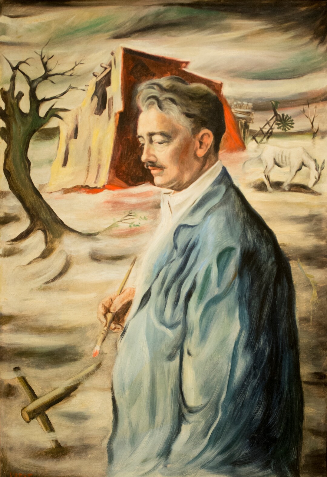 (Rick Egan  |  The Salt Lake Tribune)   Self-Portrait with Mule, by Joseph Paul Vorst, in new exhibit titled: “Joseph Paul Vorst: A Retrospective,” which will run from November 9, 2017, through April 15, 2018, at the LDS Church History Museum. Thursday, November 9, 2017.
